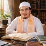 นักวิชาการมุสลิมกำลังศึกษาตำราฟิกฮ์ภาษาอาหรับเกี่ยวกับประเด็นความเห็นต่างทางศาสนา